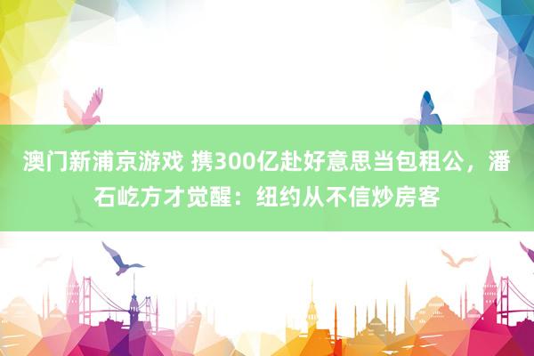 澳门新浦京游戏 携300亿赴好意思当包租公，潘石屹方才觉醒：纽约从不信炒房客