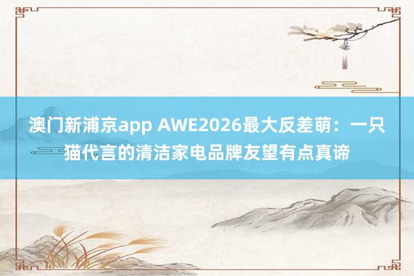 澳门新浦京app AWE2026最大反差萌：一只猫代言的清洁家电品牌友望有点真谛