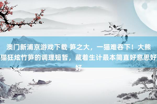澳门新浦京游戏下载 笋之大，一猫难吞下！大熊猫狂炫竹笋的调理短暂，藏着生计最本简直好意思好