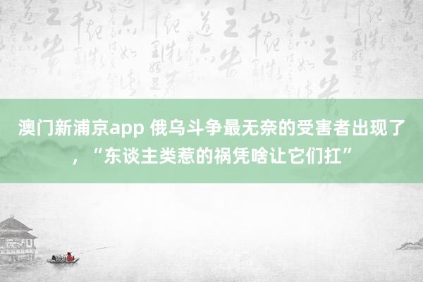 澳门新浦京app 俄乌斗争最无奈的受害者出现了，“东谈主类惹的祸凭啥让它们扛”
