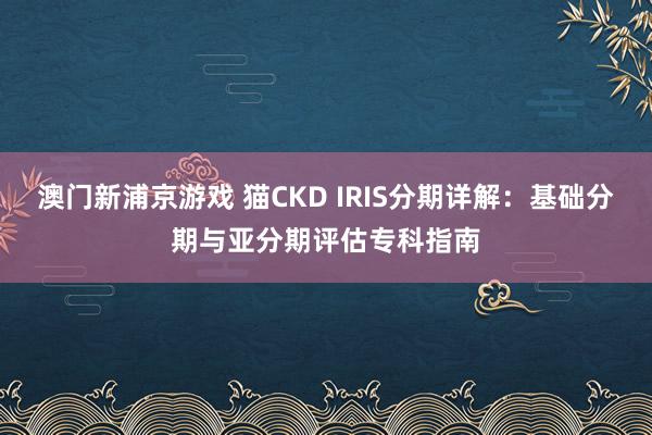 澳门新浦京游戏 猫CKD IRIS分期详解：基础分期与亚分期评估专科指南