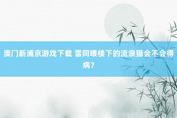 澳门新浦京游戏下载 雷同喂楼下的流浪猫会不会得病？