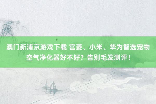澳门新浦京游戏下载 宫菱、小米、华为智选宠物空气净化器好不好？告别毛发测评！