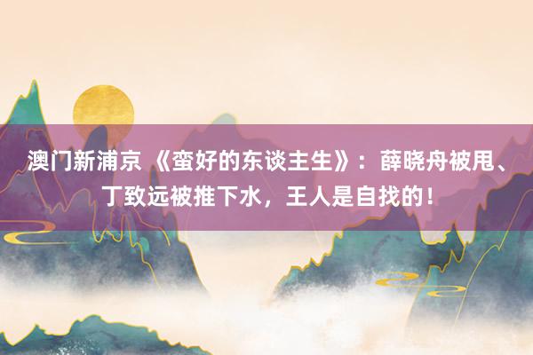 澳门新浦京 《蛮好的东谈主生》：薛晓舟被甩、丁致远被推下水，王人是自找的！