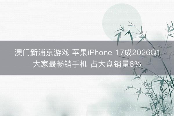 澳门新浦京游戏 苹果iPhone 17成2026Q1大家最畅销手机 占大盘销量6%
