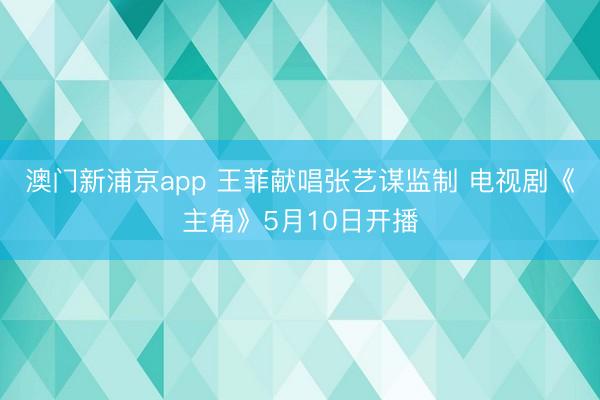澳门新浦京app 王菲献唱张艺谋监制 电视剧《主角》5月10日开播